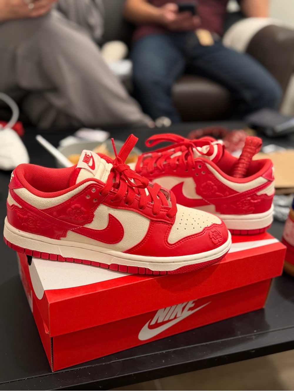 Nike Women’s Red and Cream Low-Top Sneakers